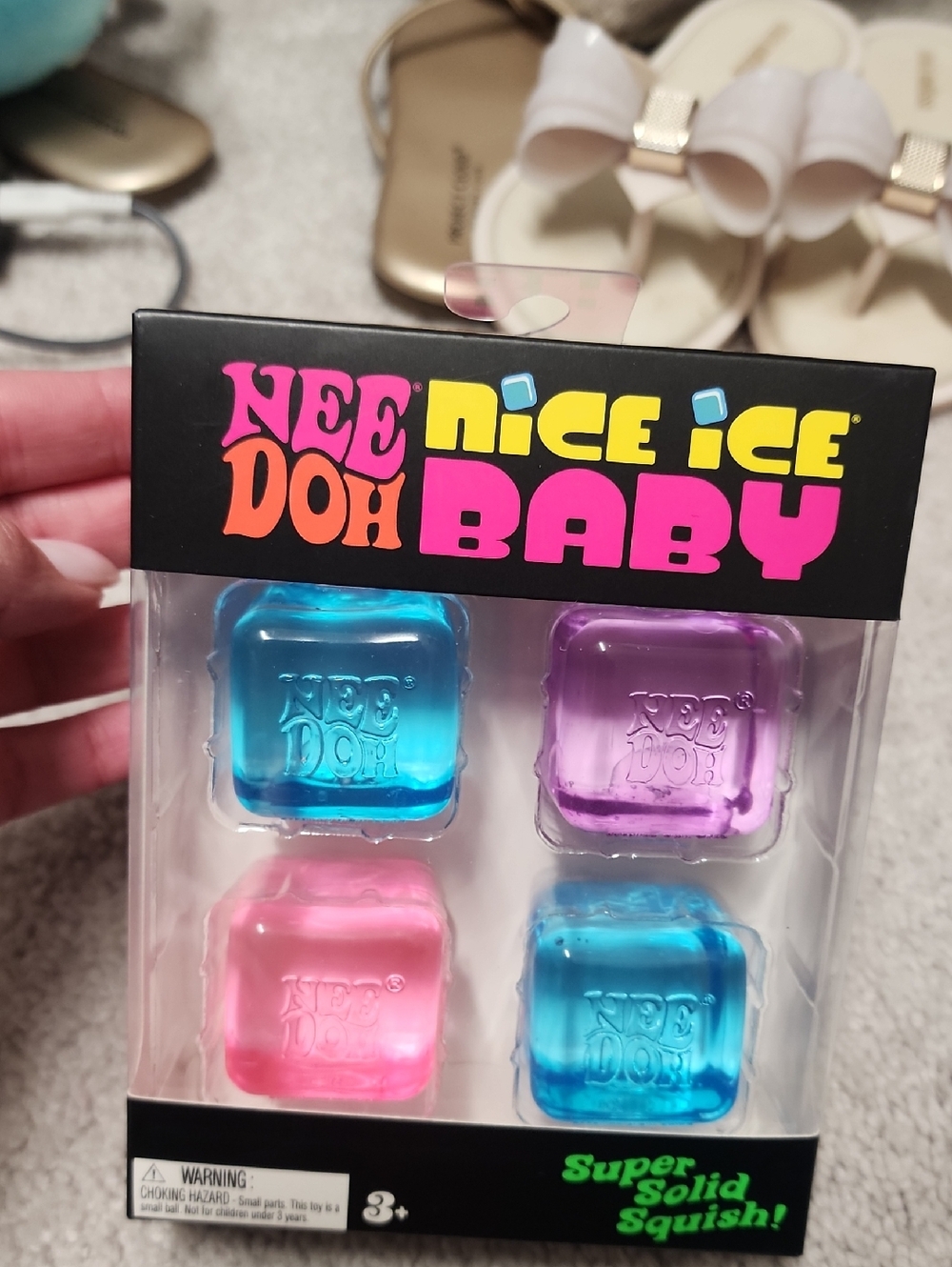 NEE DOH Nice Ice Baby Squishy Ice Cube Set - Blue, Purple, Pink